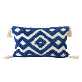 Blue Tufted Ornament Cushion Cover